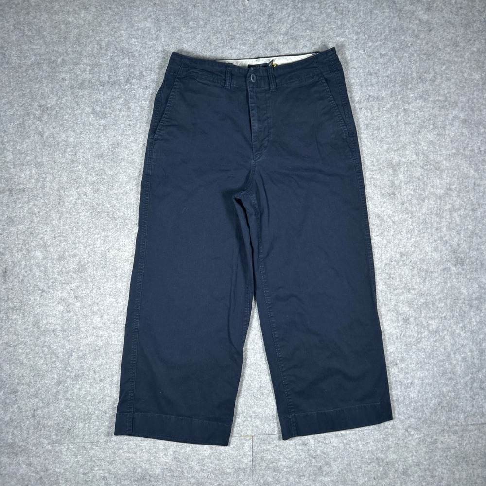 Polo Ralph Lauren pants womens 6 Navy Blue Chino Crop Wide‎ Leg Casual Preppy